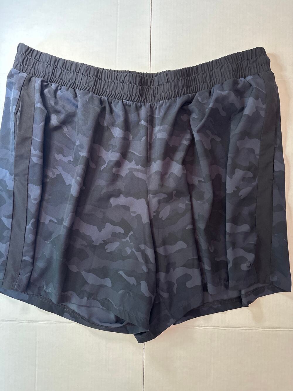RBX Active Black Camo Running Shorts Womens Plus Size Mesh Side Panels 3X Plus
